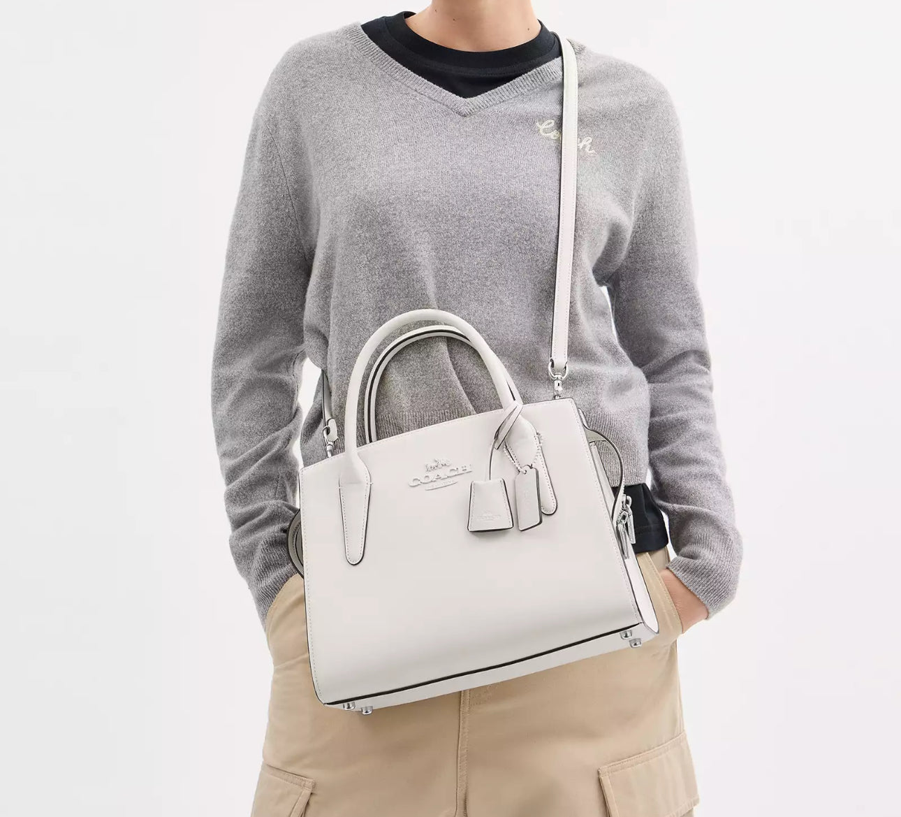NWT Coach Large Leather Andrea Carryall Bag
