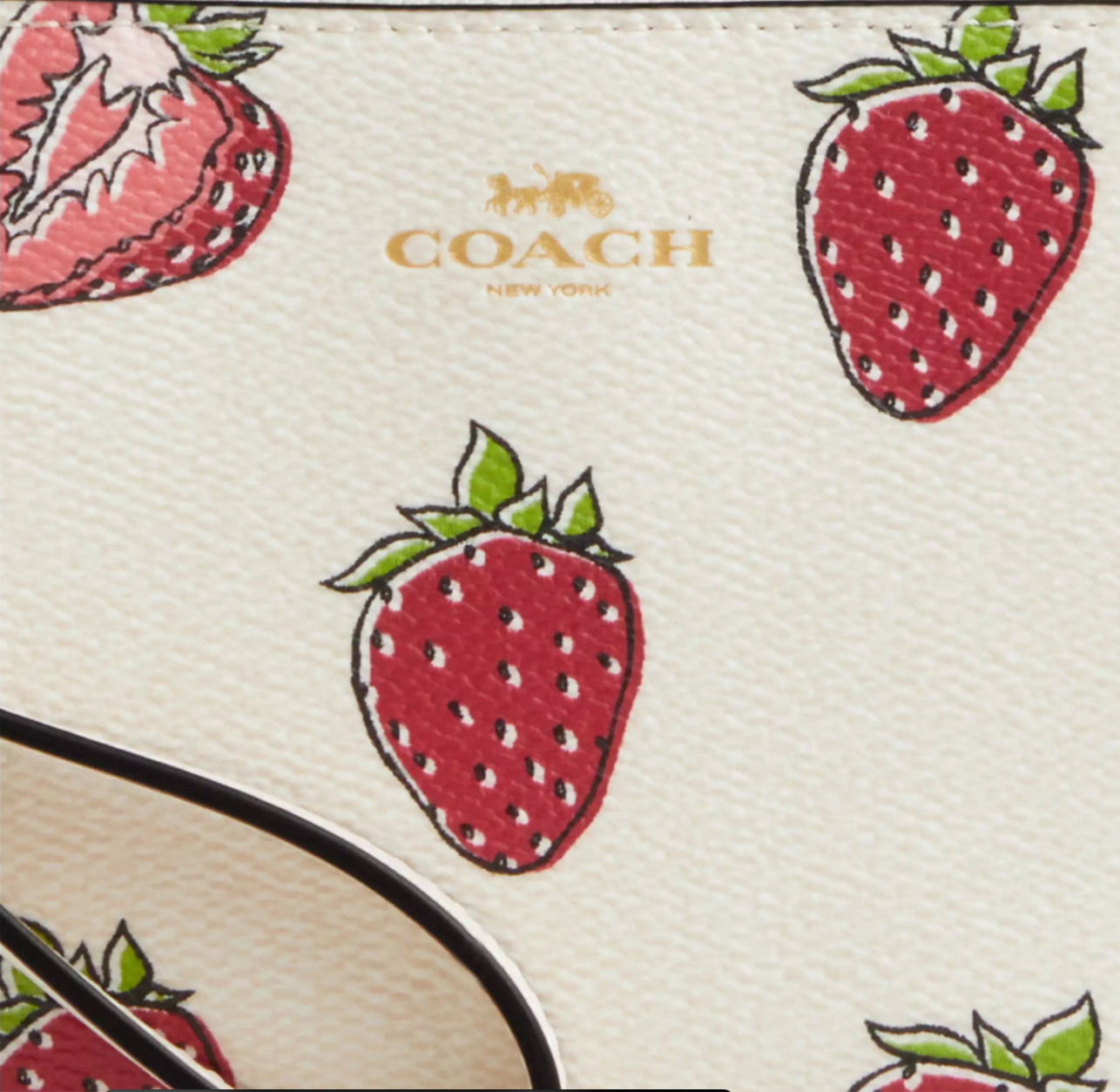 NWT Coach Corner Zip Wristlet With Strawberry Print
