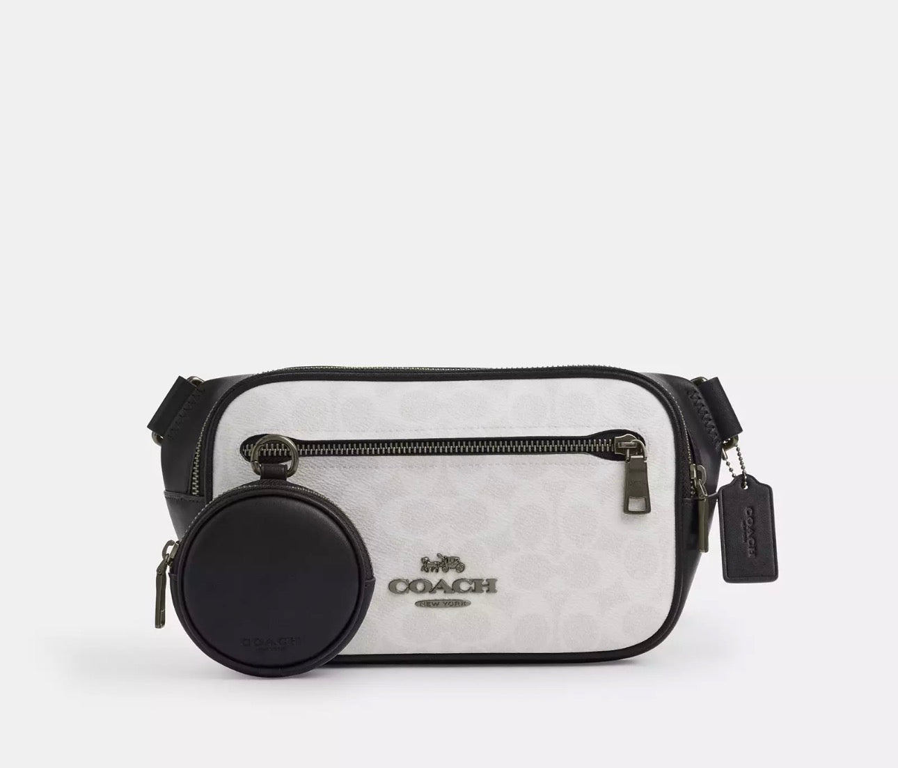 NWT Coach Unisex Elias Belt Bag In Signature Canvas & Smooth
