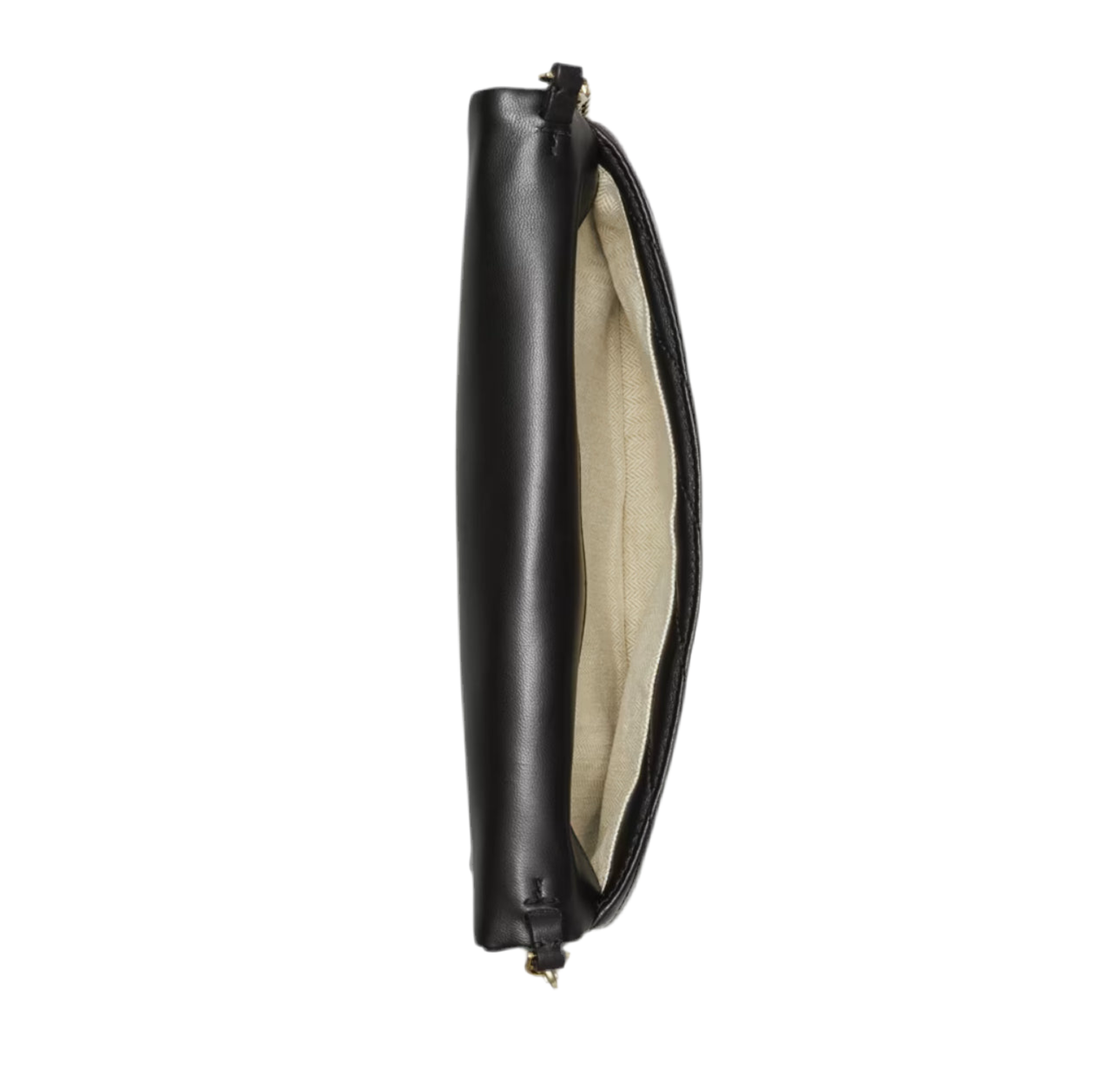 NWT Tory Burch Kira Chevron Leather Clutch In Black With Dust Bag & Box