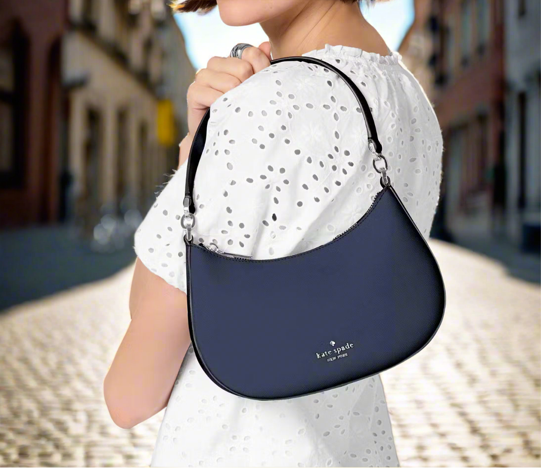 NWT Kate Spade Paige Convertible Medium Leather Crossbody In Navy