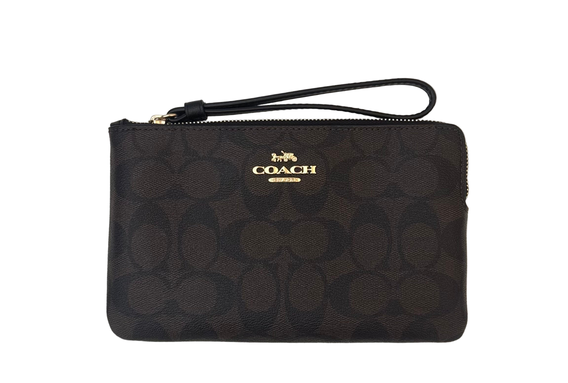 NWT Coach Large CornerZip Wristlet Wallet In Signature Canvas NWT Coach Large CornerZip Wristlet Wallet In Signature Canvas