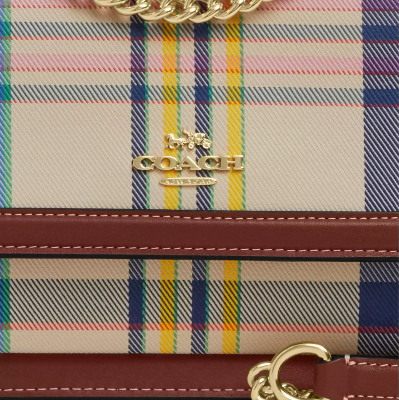 NWT Coach Klare Crossbody Bag With Plaid Print In Jacquard & Leather