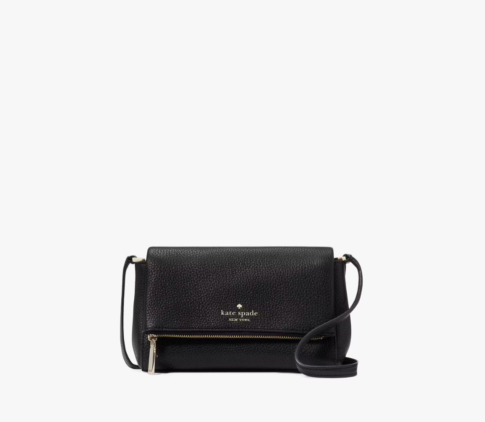 NWT Kate Spade Leila Mini Crossbody Leather Bag In Black