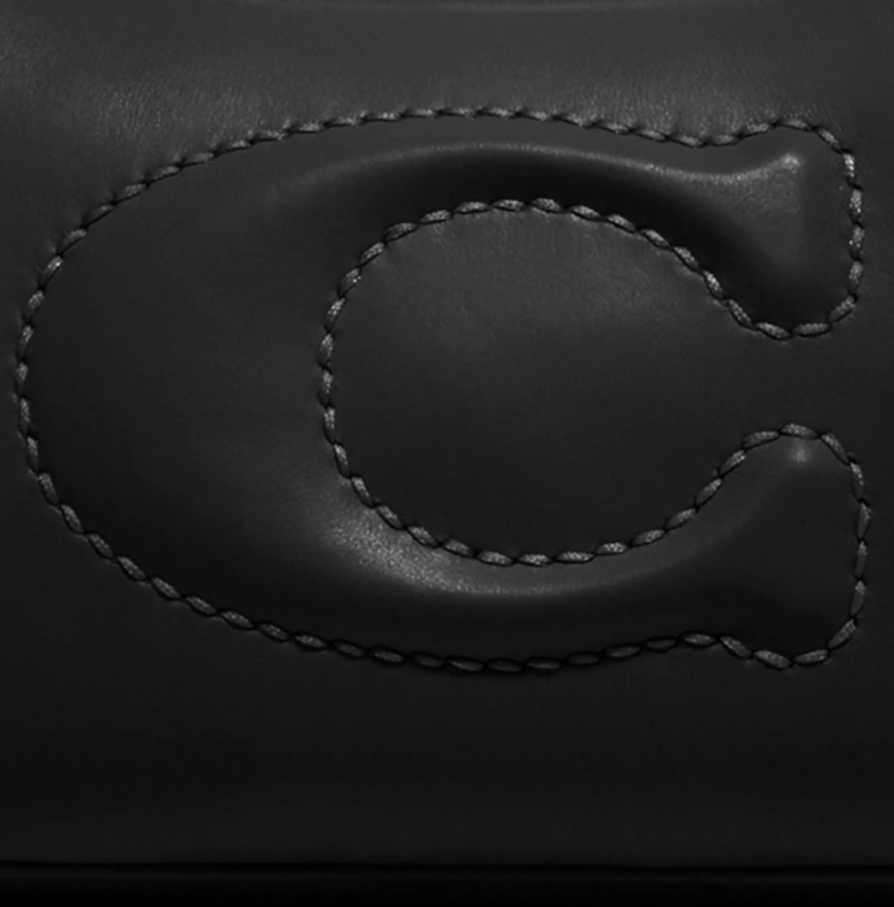 NWT Coach Black Teri Shoulder Bag With Signature Quilting In Smooth Leather