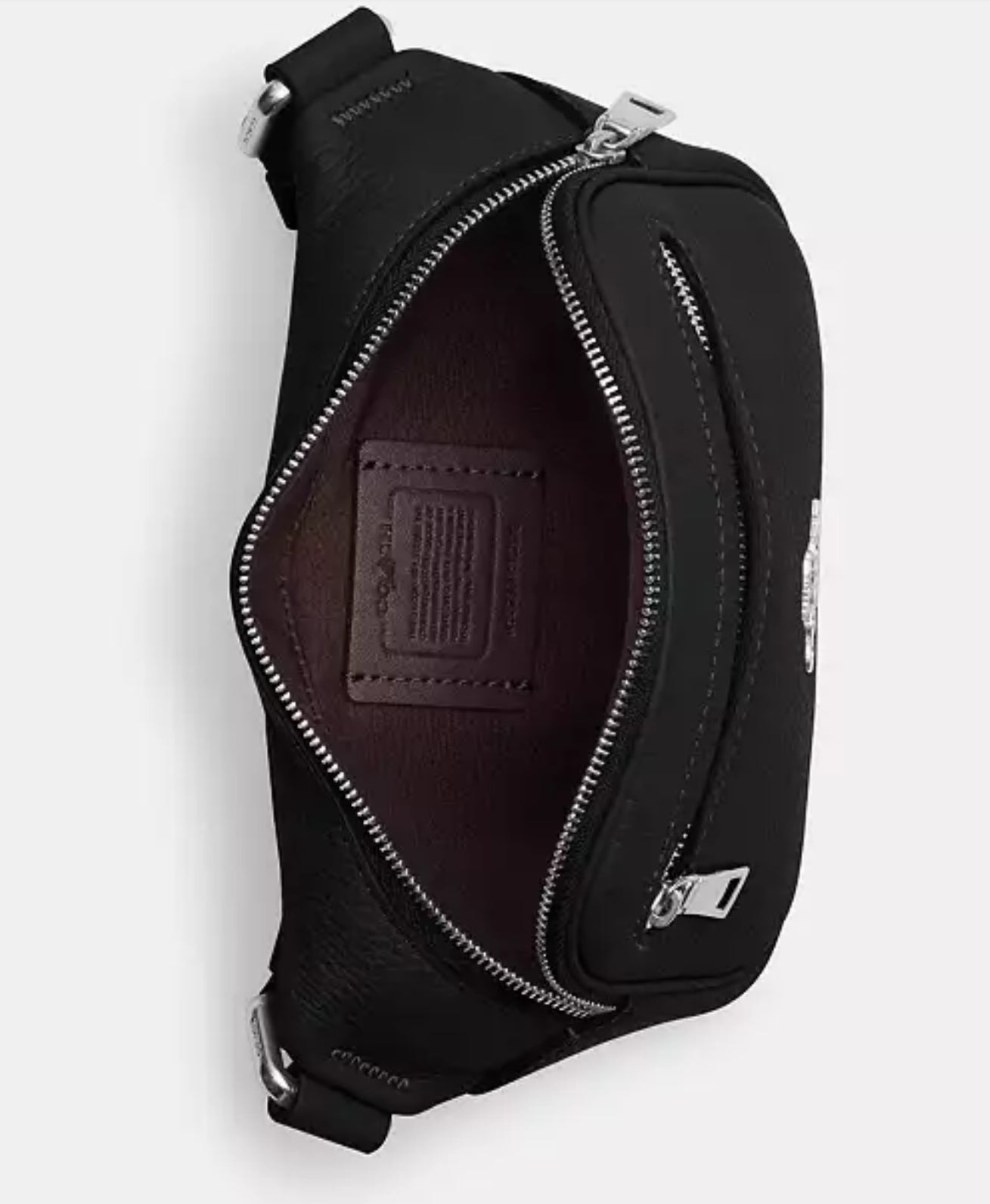 NWT Coach Leather Unisex Elias Mini Belt Bag Fanny Pack Sling Bag In Black