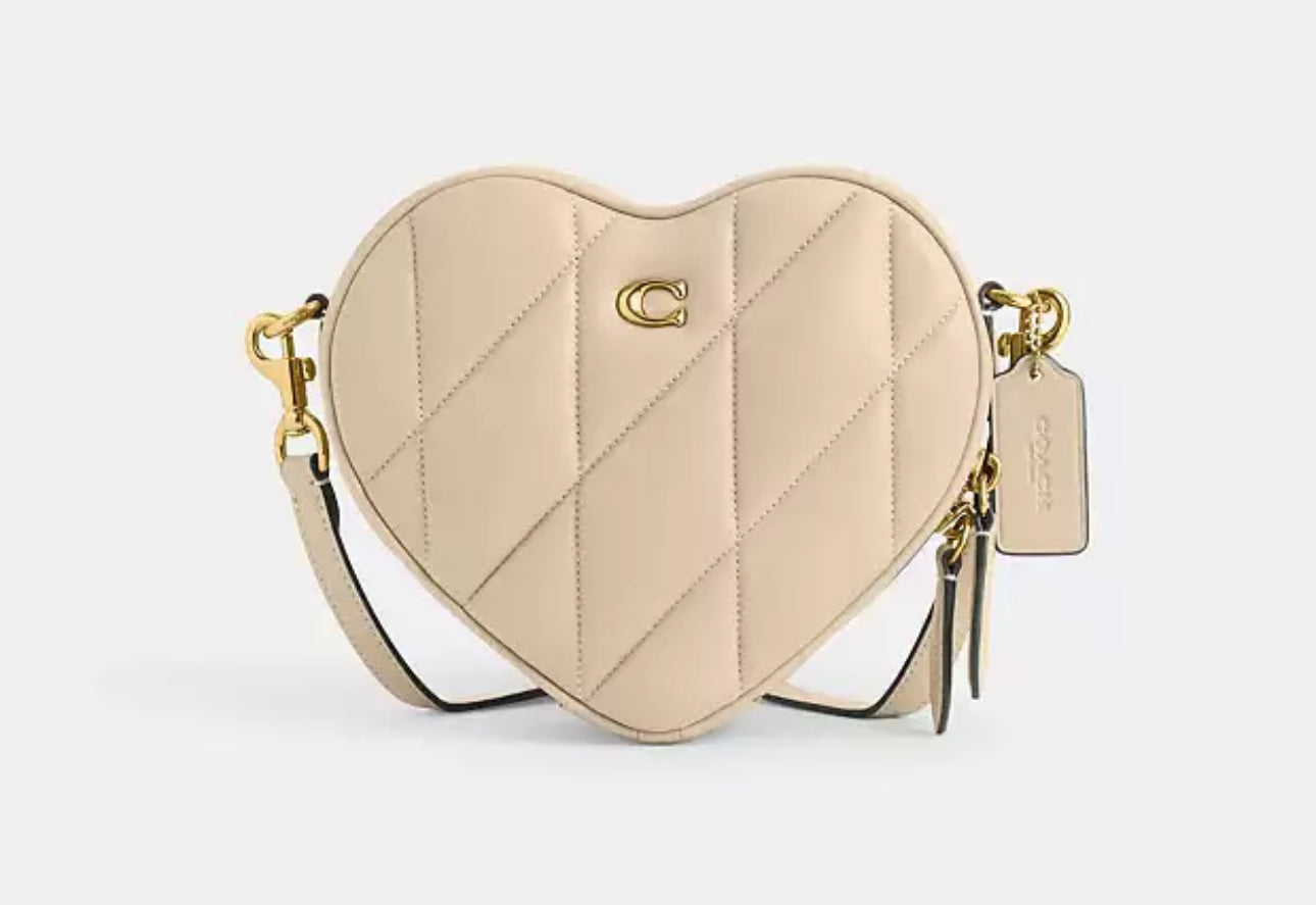 NWT Coach Heart Crossbody Leather Bag With Quilting