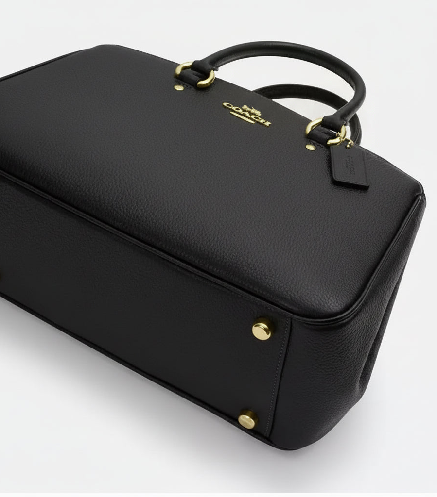 NWT Coach Savannah Carryall Leather Bag In Black