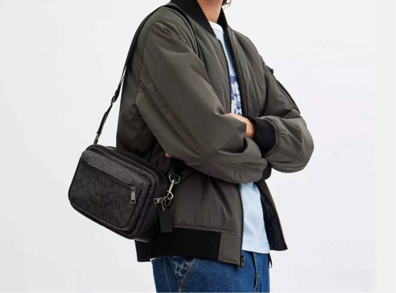 NWT Coach Unisex Elias Crossbody Bag In Signature Canvas & Leather
