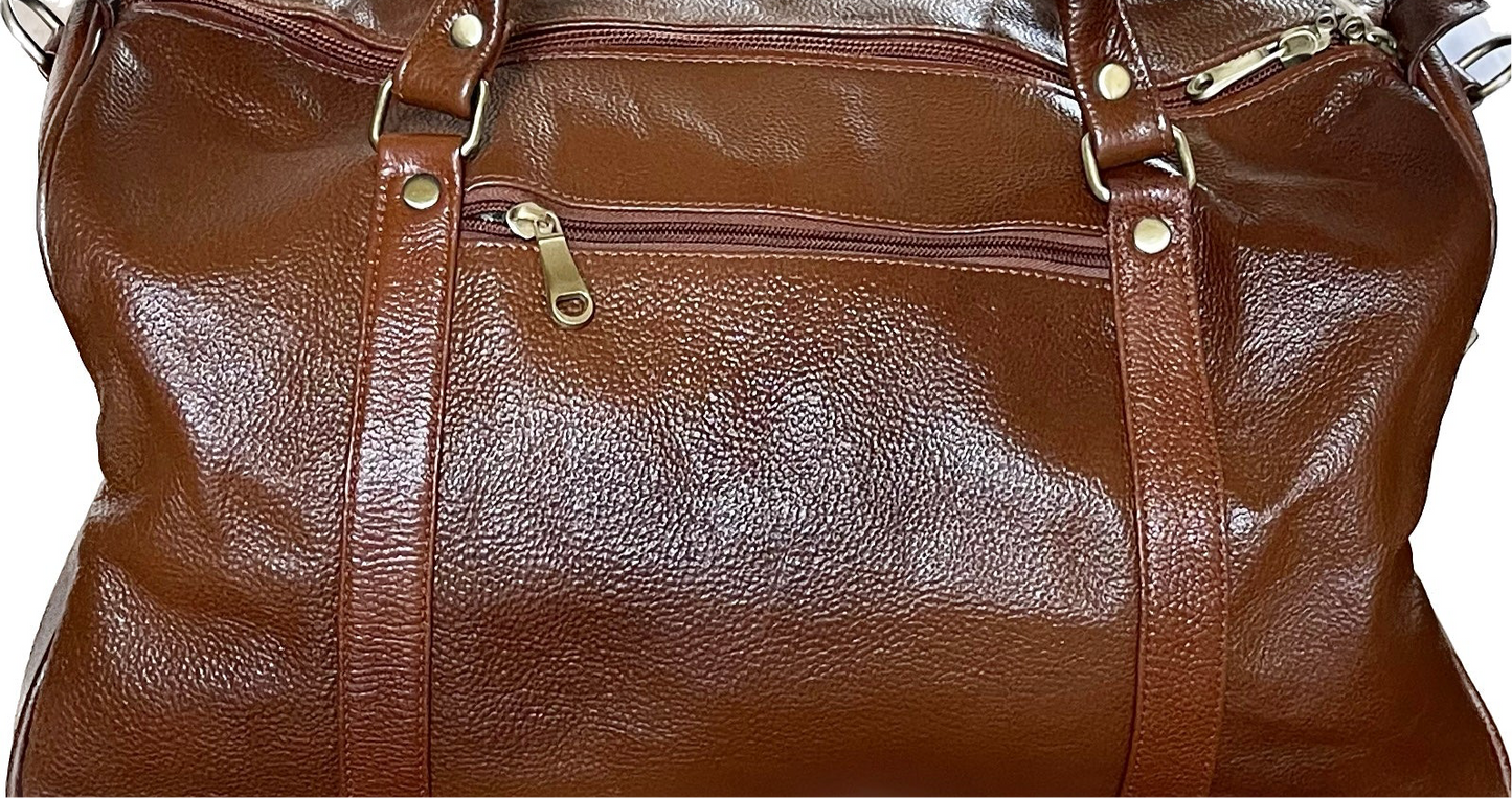 New Buffalo Leather Large Tan Duffel/Travel Bag For Men/Women