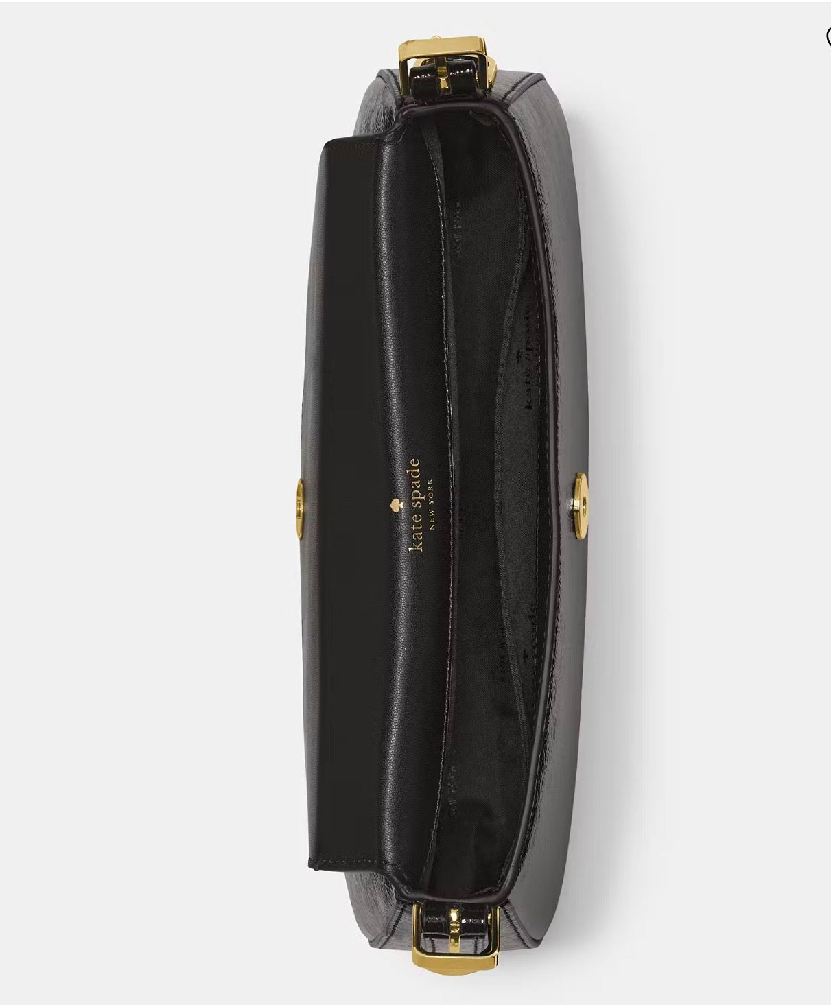 NWT Kate Spade Bridget Crinkle Patent Small Flap Shoulder Bag Black