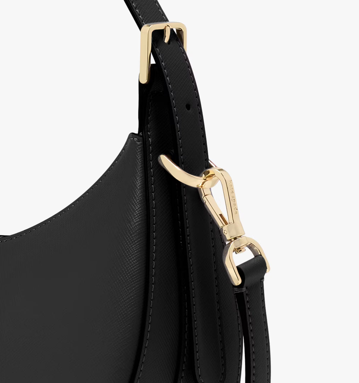 NWT Kate Spade Leather Nova Crescent Shoulder Bag In Black