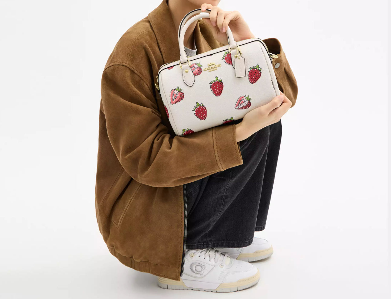 NWT Coach Rowan Satchel Bag with Strawberry Print