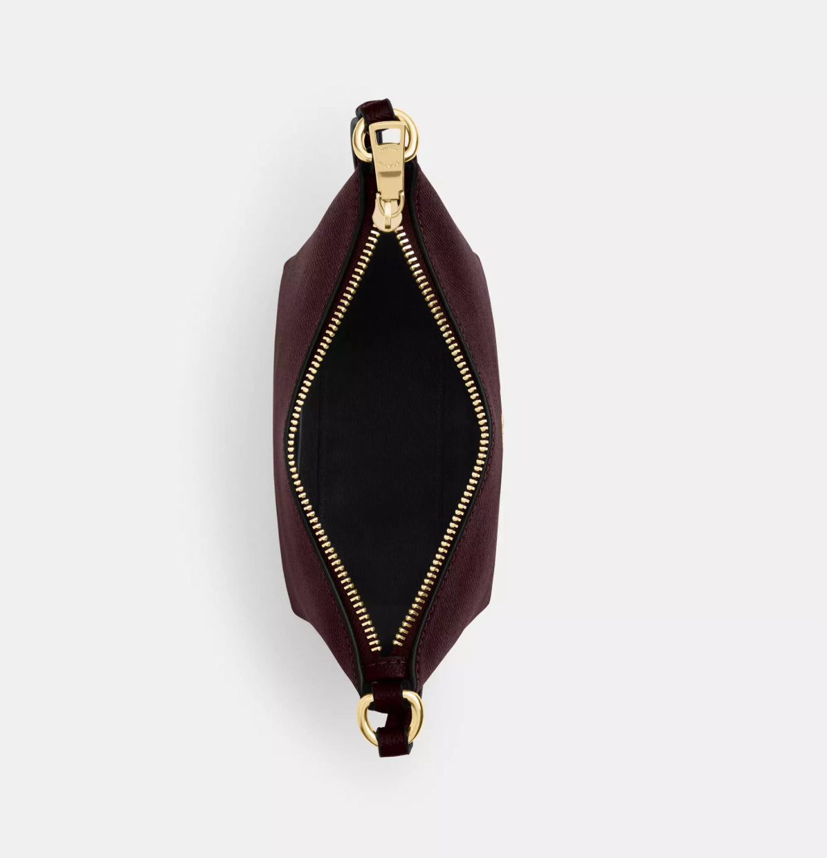 NWT Coach Small Zip Top Leather Crossbody Bag In Gold/Merlot