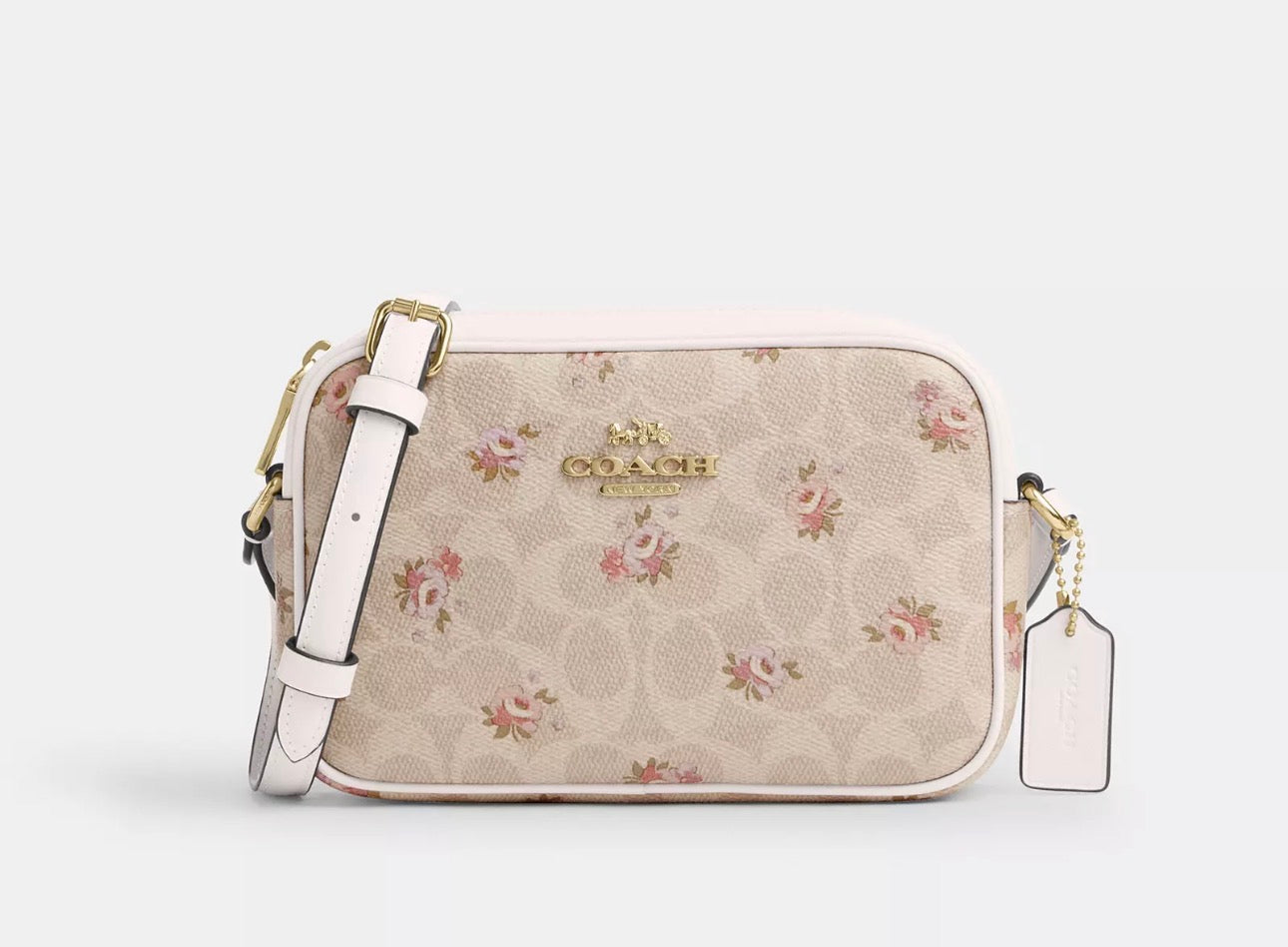 NWT Coach Mini Jamie Camera Bag In Signature Canvas With Floral