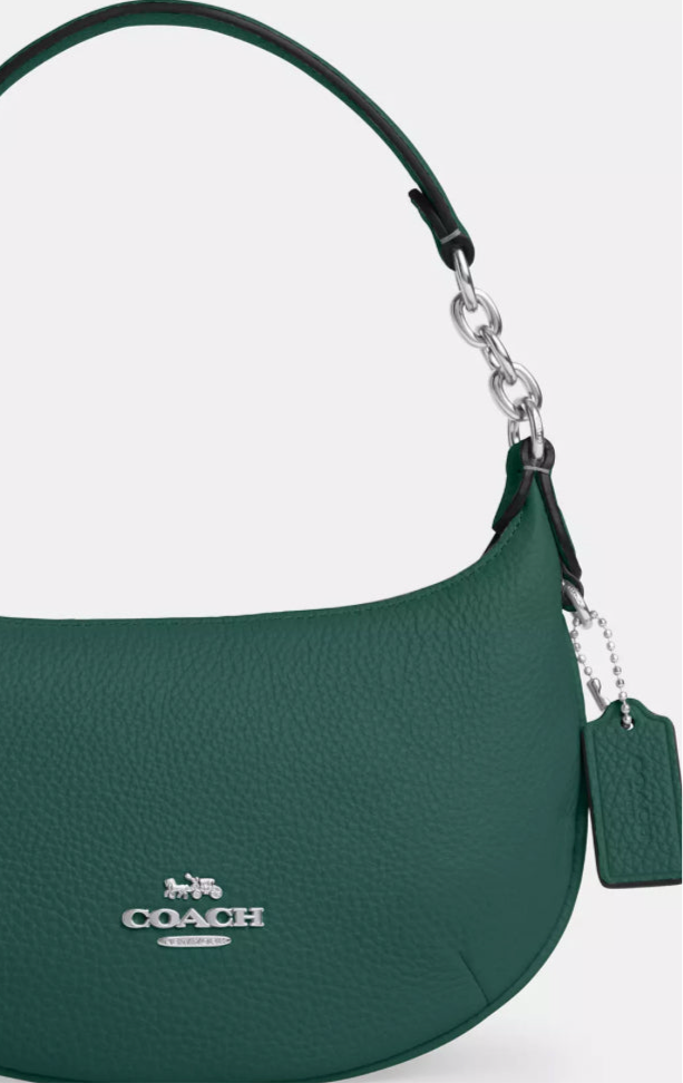 NWT Coach Mini Payton Bag Leather Handbag in Gold/ Emerald Green