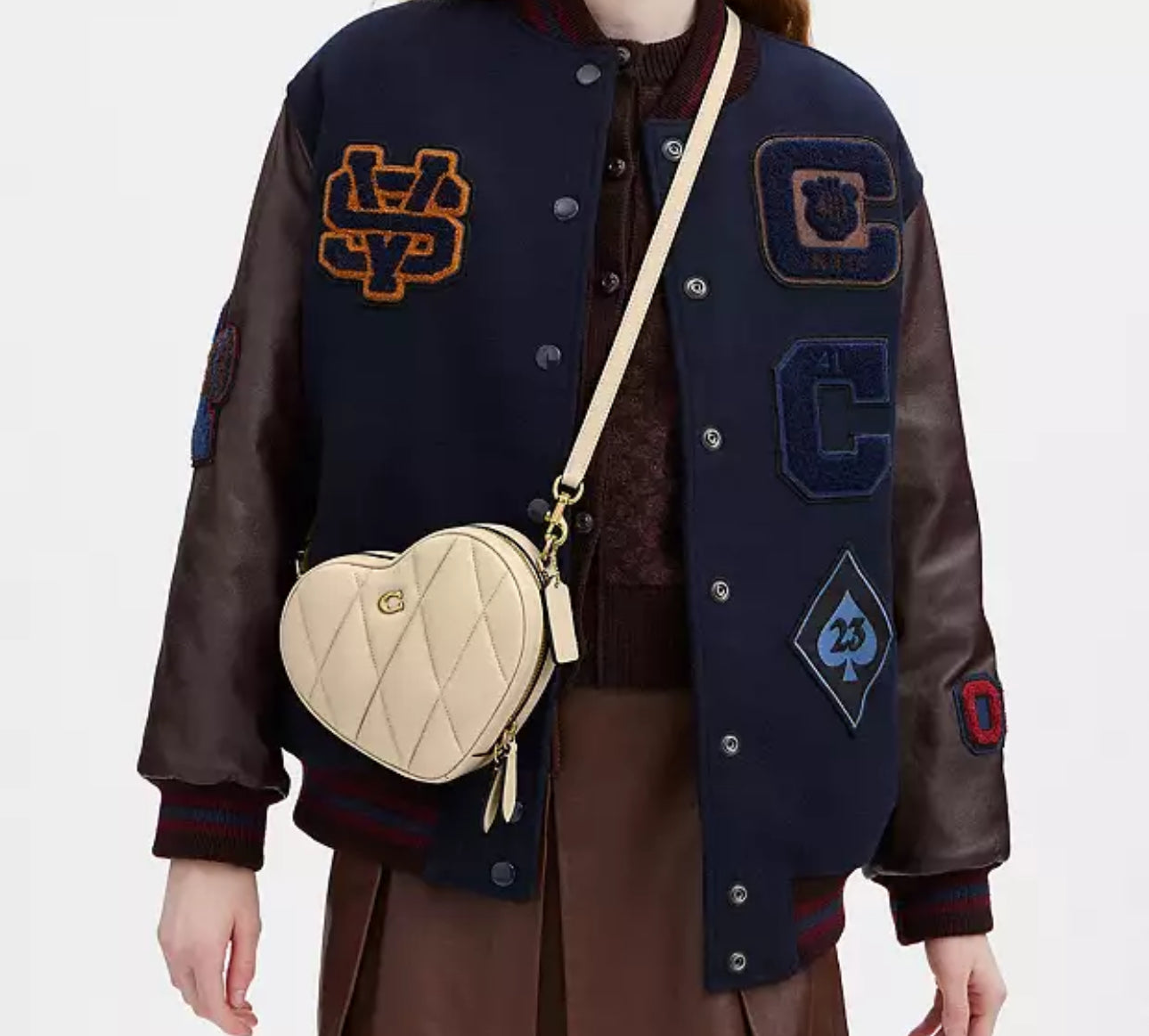 NWT Coach Heart Crossbody Leather Bag With Quilting