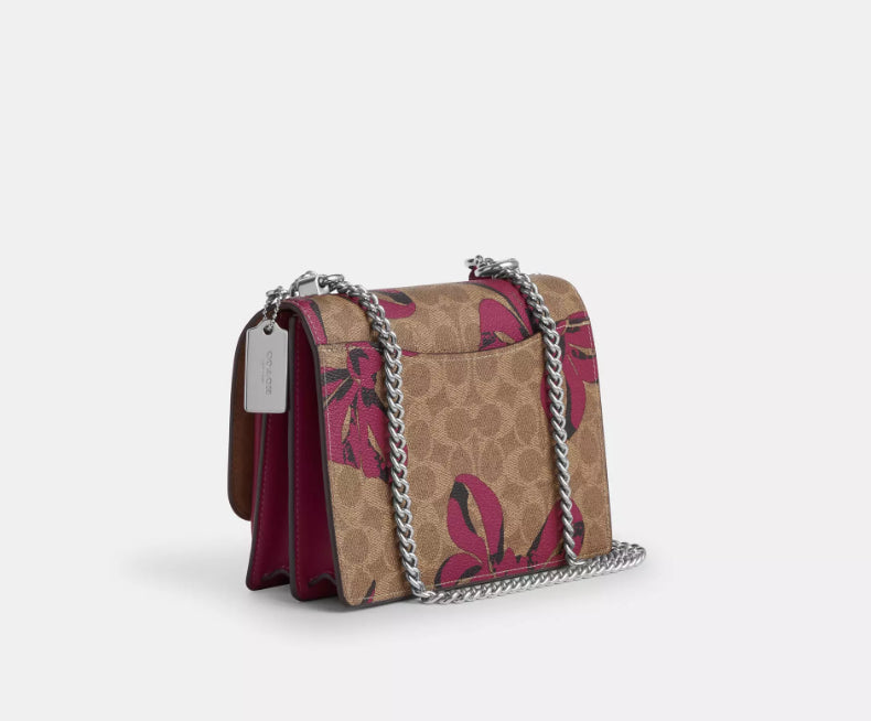 NWT Coach Klare Crossbody/Shoulder Bag In Signature Canvas With Pink Bow Print