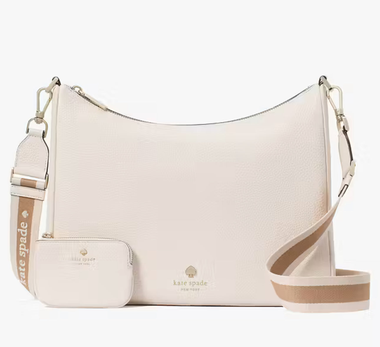 NWT Kate Spade Emma Large Leather Crossbody In Parchment