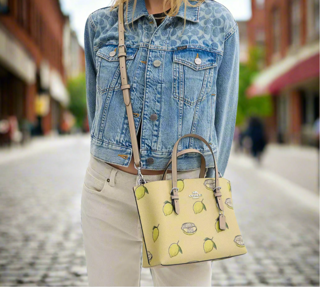 NWT Coach Mollie Tote Bag 25 With Lemon Print