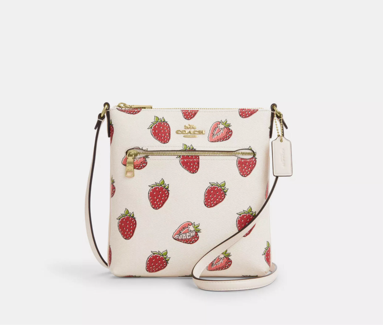 NWT Coach Mini Rowan File Bag With Strawberry Print