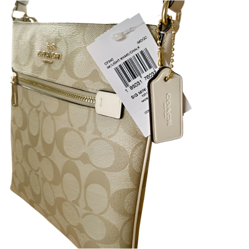 NWT Coach Mini Rowan File Crossbody Bag In Signature Canvas & Leather