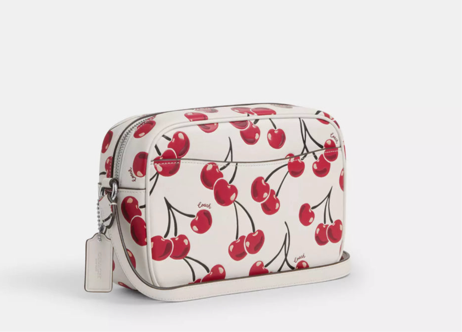 NWT Coach Leather MEDIUM Jamie Camera Bag With Cherry Print