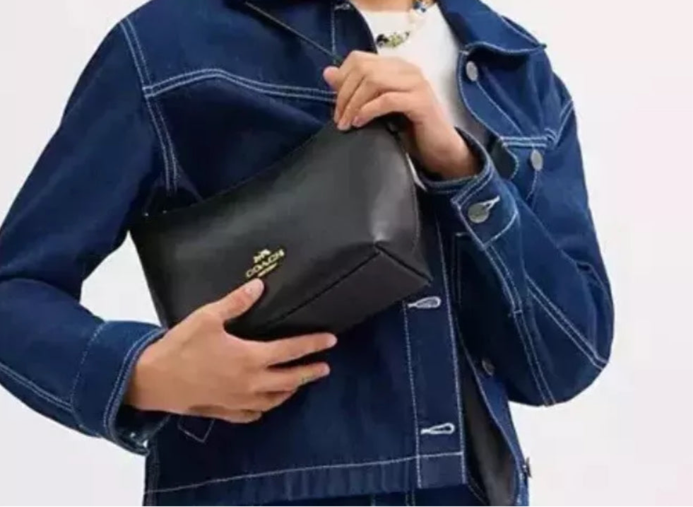 NWT Coach Zip Top Shoulder Bag In Crossgrain Leather Silver/ Black