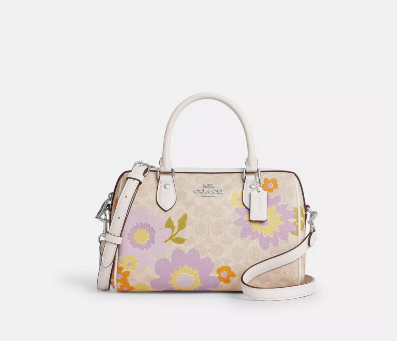 NWT Coach Rowan Satchel Bag In Signature Canvas With Floral Print