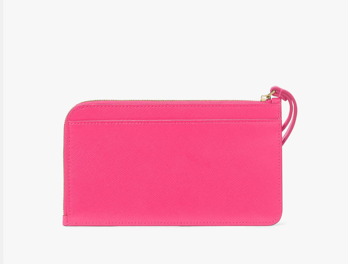 NWT Kate Spade Lucy Wild Pink Leather Medium L-Zip Wristlet KE575