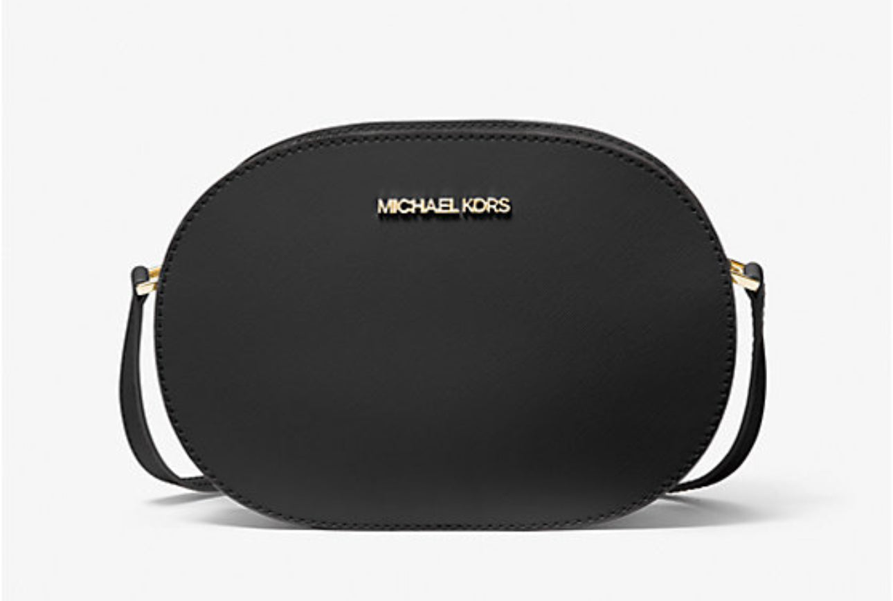 jet set medium saffiano travel tote bag black Michael Kors Jet Set Travel Medium Saffiano Leather Crossbody Bag in Black