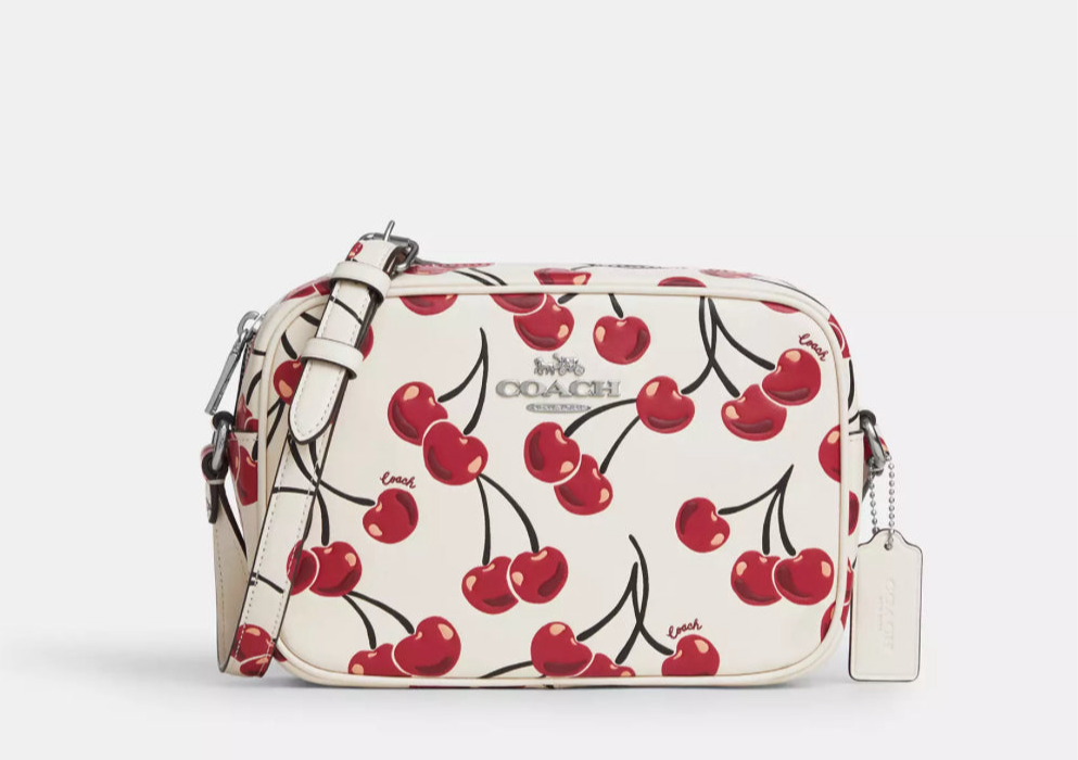 NWT Coach Leather MEDIUM Jamie Camera Bag With Cherry Print
