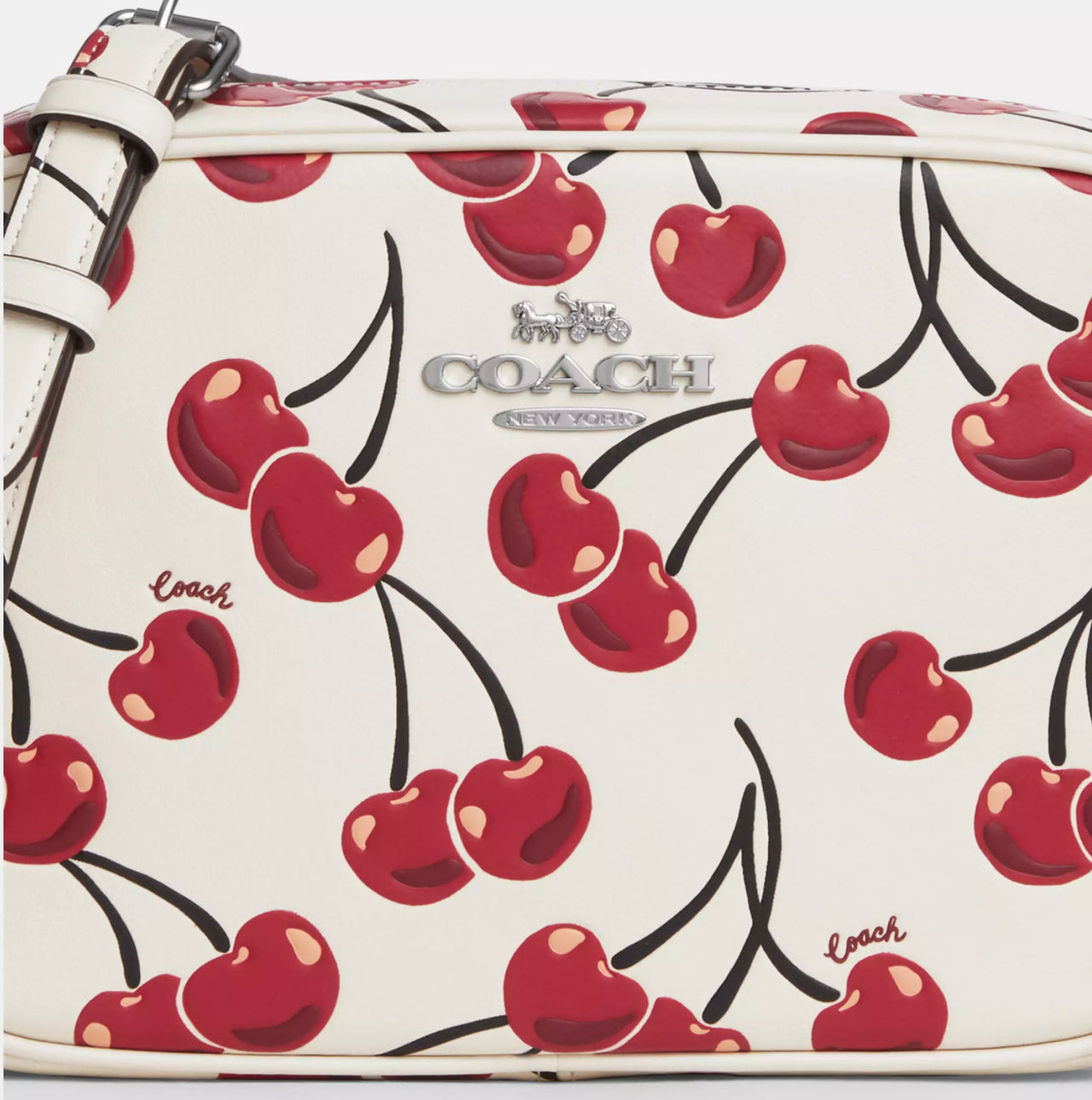 NWT Coach Leather MEDIUM Jamie Camera Bag With Cherry Print