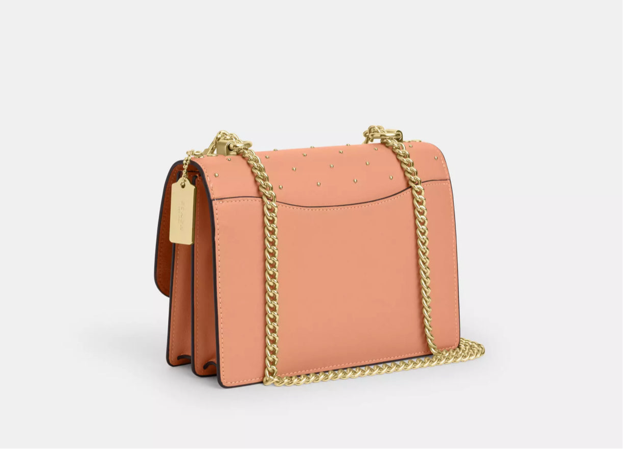 NWT Coach Klare Leather Crossbody Bag With Rivets In Peach
