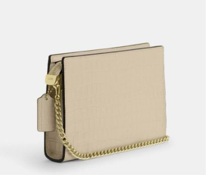NWT Coach Slim Crossbody In Ivory Croc-embossed & Smooth Leather