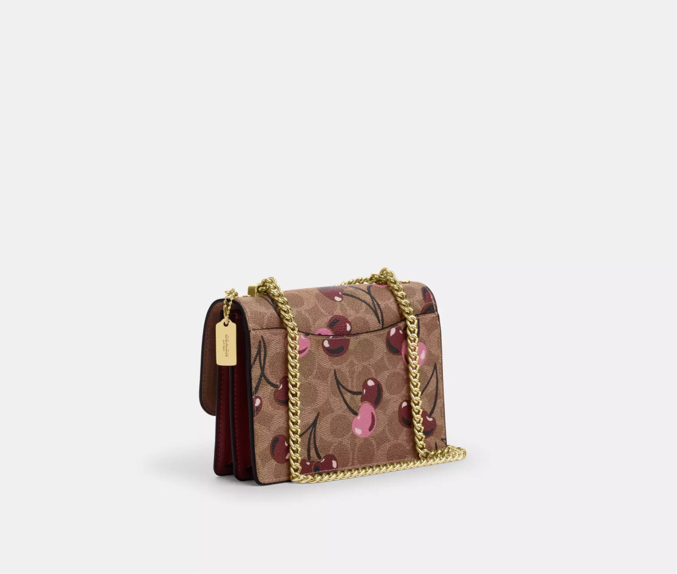 NWT Coach Mini Klare Crossbody In Signature Canvas & Leather Cherry Print