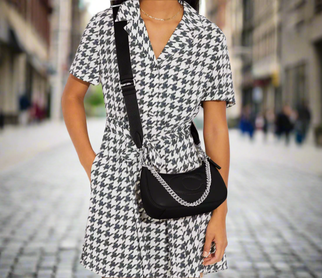 NWT Coach Black Teri Shoulder Bag With Signature Quilting In Smooth Leather