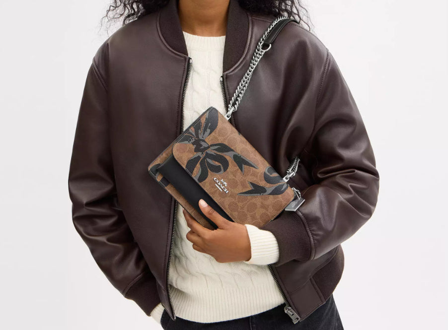 NWT Coach Medium Klare Crossbody Bag In Signature Canvas With Bow Print