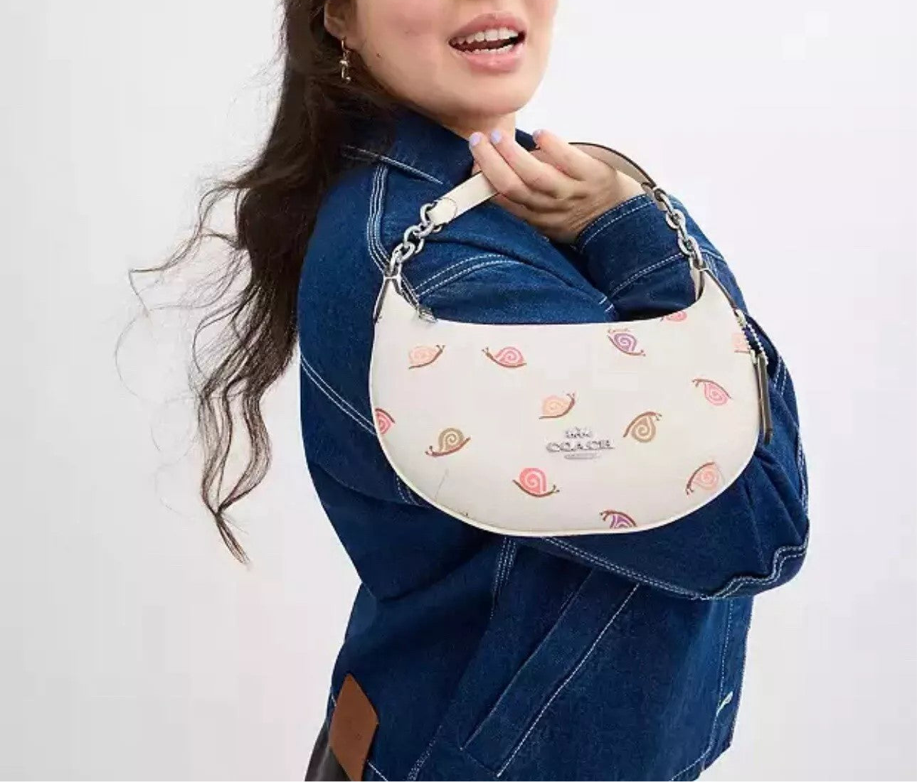 NWT Coach Mini Payton With Snail Print In Printed Canvas & Leather