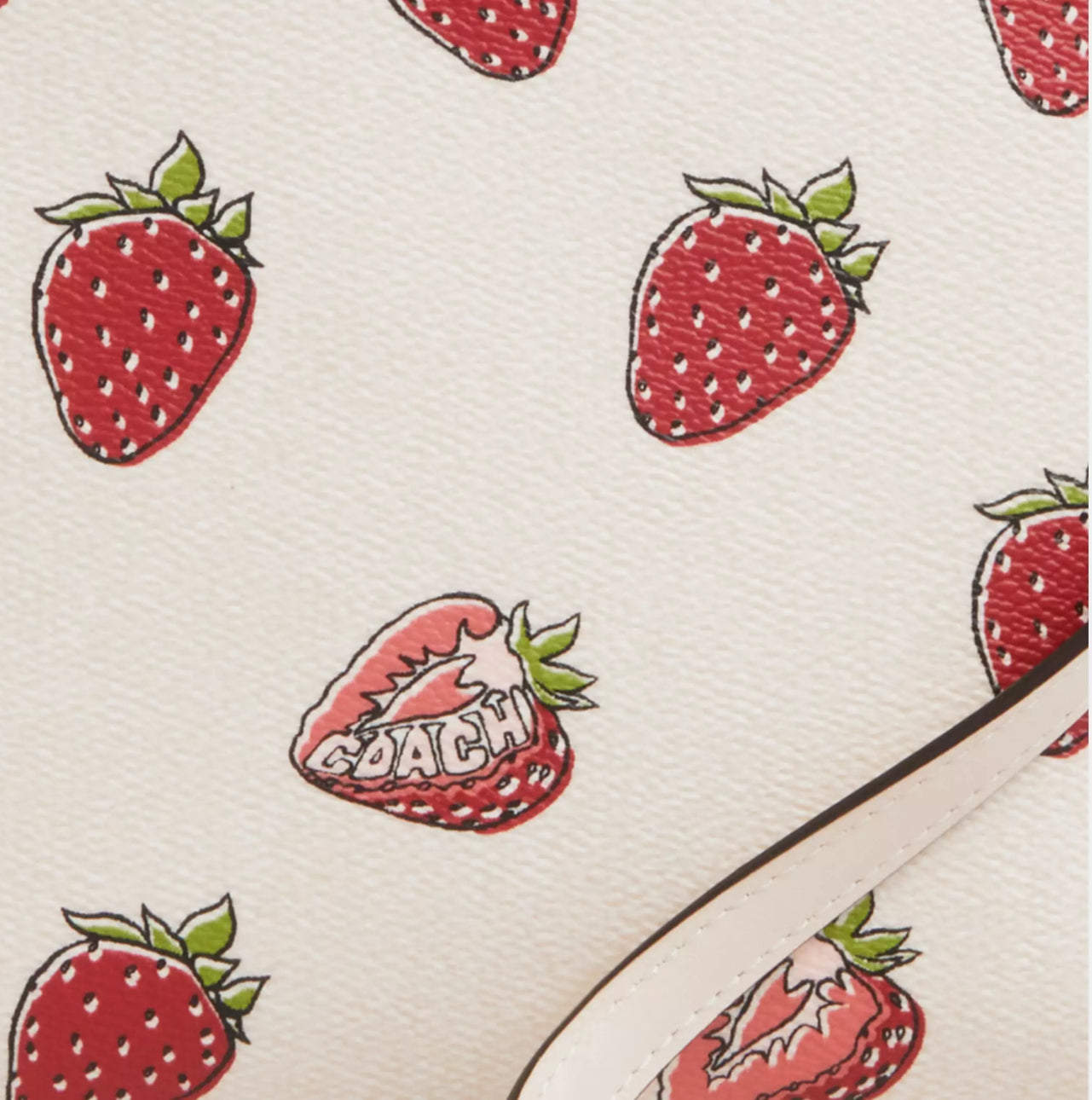 NWT Coach Mini Rowan File Bag With Strawberry Print