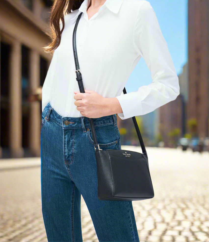 NWT Kate Spade Leather Monica Small Crossbody Bag In Black