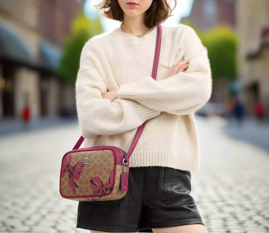 NWT Coach Medium Jamie Camera Bag In Signature Canvas & Leather