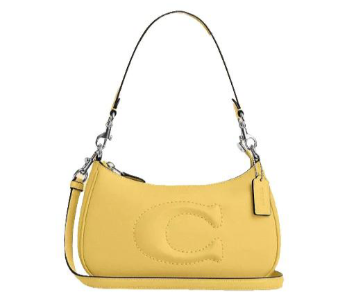 NWT Coach Teri Shoulder Bag In Smooth Leather In Silver/Daisy