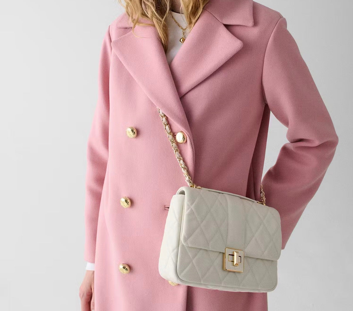 NWT Kate Spade Carey Quilted Leather Small Flap Crossbody Bag In Meringue