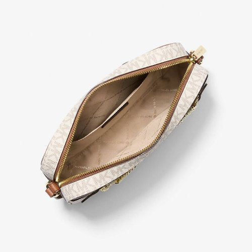 NWT Michael Kors Jet Set Large Logo Crossbody Bag with Zip Chain