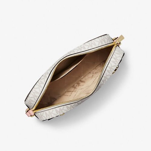 NWT Michael Kors Jet Set Large Logo Crossbody Bag with Zip Chain