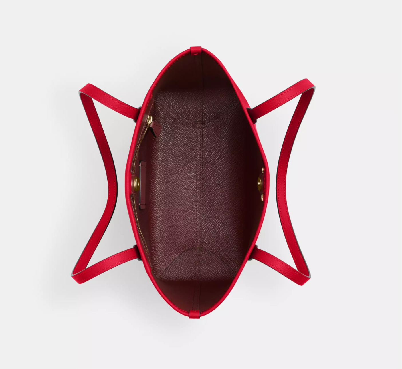 NWT Coach Leather Small City Tote Bag In Red