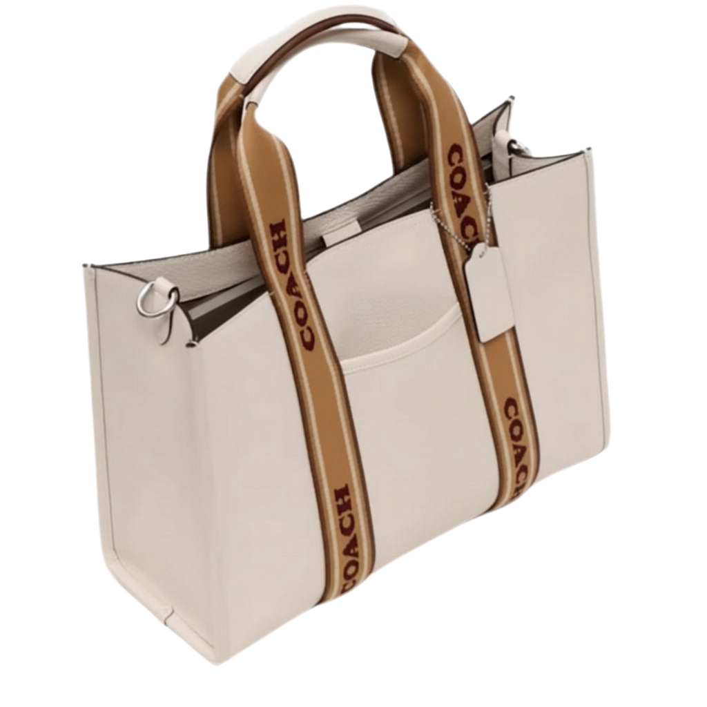 NWT Coach Smith Tote Leather Bag In Gold/Chalk