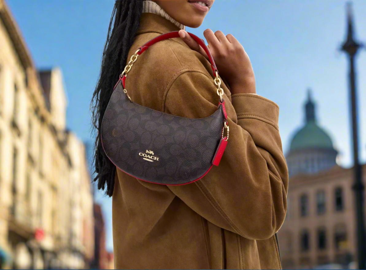 NWT Coach Mini Payton Bag With Signature Canvas & Leather