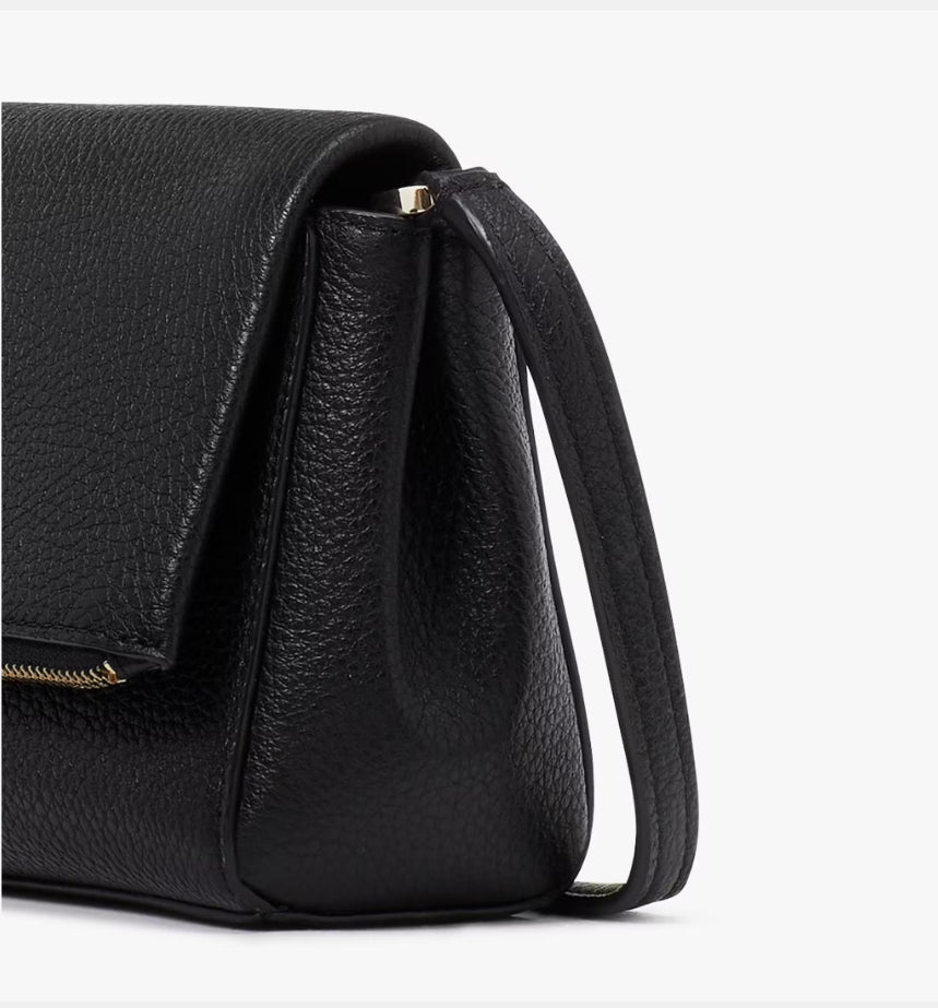 NWT Kate Spade Leila Mini Crossbody Leather Bag In Black